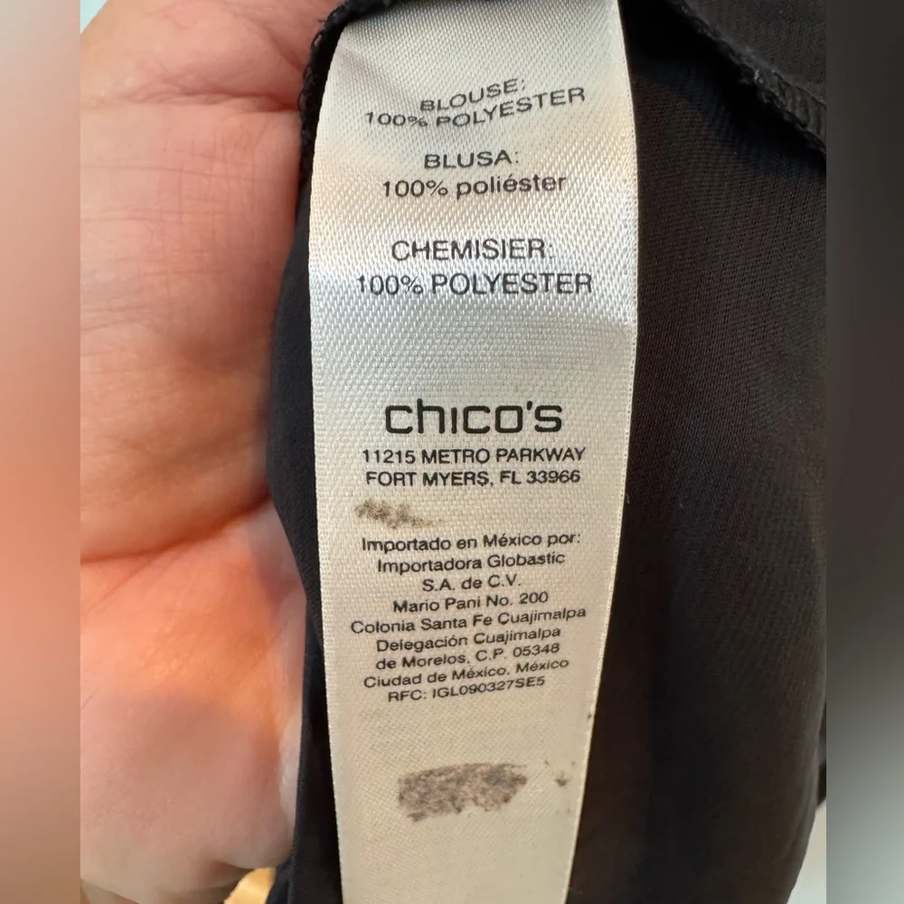 Chico's Women's Lattice Sleeve Blouse - Picture 6 of 6